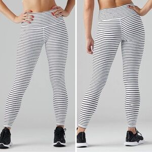 Glyder Black and White Striped Leggings